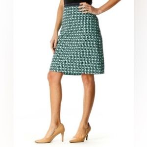🇬🇧🟡BODEN Women’s A-Line Navy, Turquoise, & White Geometric Floral Print Skirt